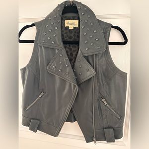 Dark Gray Pleather Vest